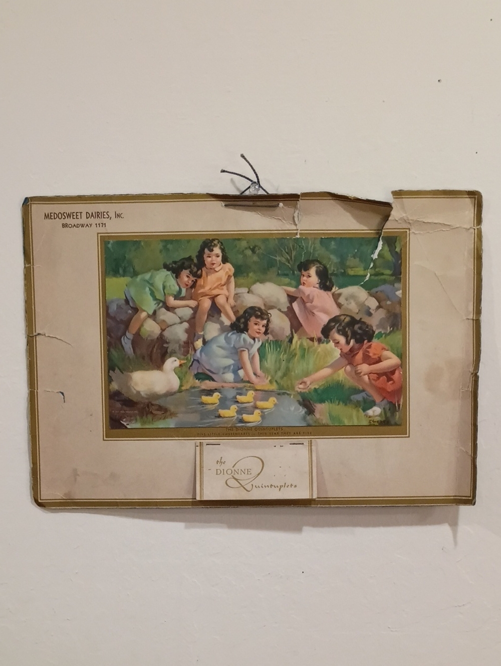 Dionne Quintuplets 1939 Advertising Calendar - Vintage!